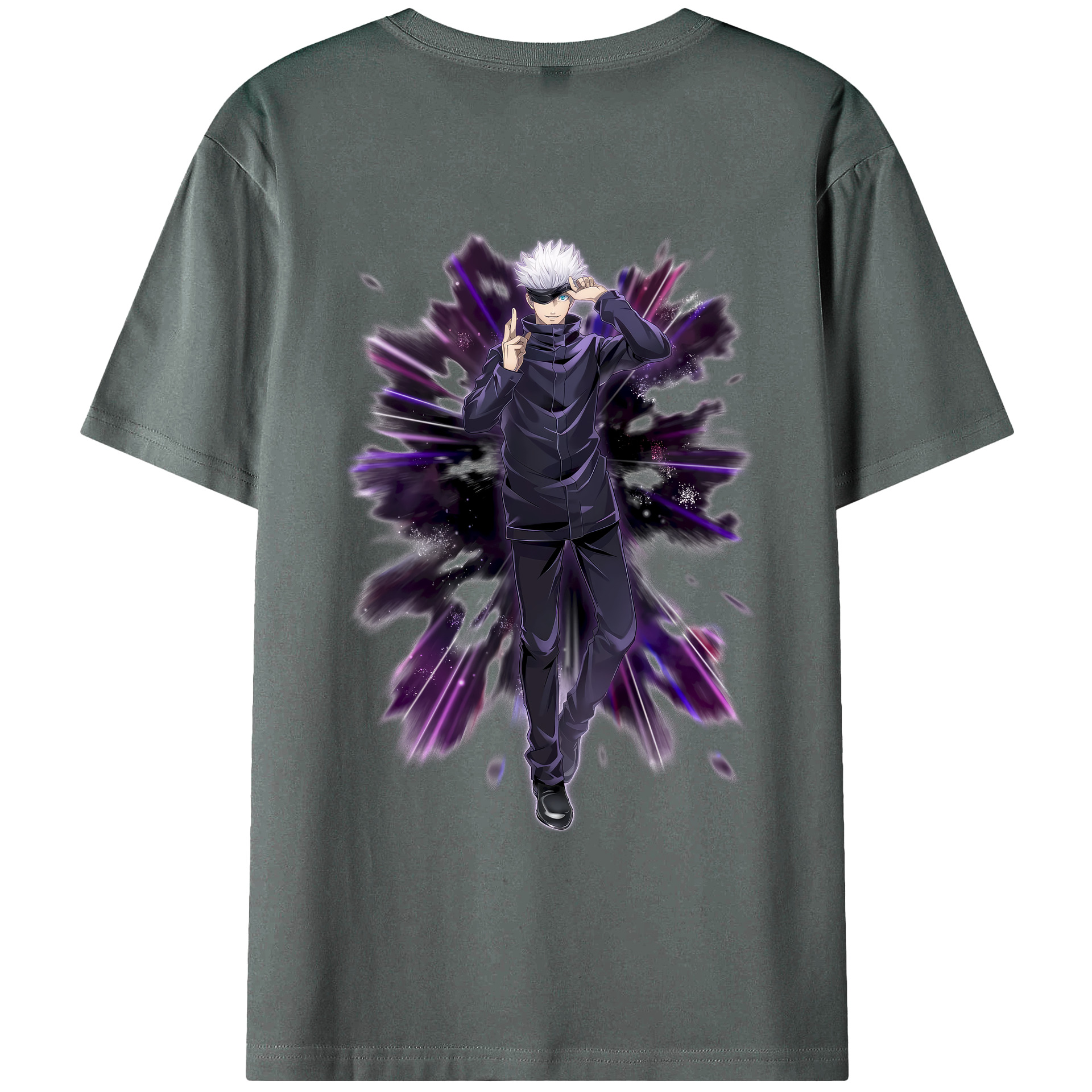 （画像用） 呪術廻戦 Jujutsu Kaisen 綿100％ メンズ半袖Tシャツ（バックプリント） 通気性